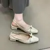 Sandalias Chuyuji de tacón grueso con puntera cerrada y lazo estilo francés, nuevos zapatos de moda para mujer primavera/verano, estilo commuter, de camelia, para combinar con faldas