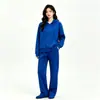 Conjunto de Sudadera con Cremallera Estilo Europeo y Americano para Mujer de Comercio Exterior Amazon, Conjunto de Sudadera con Cremallera de Felpa Estilo Coreano + Pantalones de Pierna Ancha