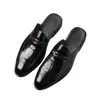 Amazon Transfronterizo Nuevos Zapatos de Cuero para Hombre con Patrón de Cocodrilo, Punta Cerrada, Slip-On - 215205