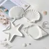 Molde de bandeja de concha de estrella de mar ins resina epoxi diy bandeja de almacenamiento de concha decoración del hogar adorno de yeso molde de silicona