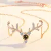 Collar de plata esterlina S925 100 idiomas Te amo tiembla el mismo recuerdo de amor que un ciervo tiene tu Colgante