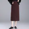 Moderna Falda de Lana de Lunares para Mujer, Nuevo Estilo Otoño/Invierno 2026, Adelgazante con Abertura, Falda Recta Moderna y Juvenil