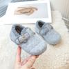 Zapatos de Piel Estilo Francés Invierno Capitán Tigre Zapatos de Mujer 2026 Invierno Nuevos Zapatos de Algodón Felpa Cálida de Lana de Cordero