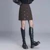 Saia Elegante Linha A com Strass Hot-fix para Mulheres, Nova Saia Curta de Cintura Alta Emagrecedora Outono/Inverno 2026, Saia Elegante Versátil que Molda o Corpo
