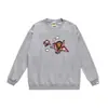 Marca moderna de estilo japonês com estampa de desenho animado de cabeça de macaco, nova blusa de moletom casual de gola redonda em terry de corte solto para homens e mulheres, adequada para adolescentes no outono e inverno
