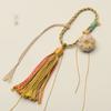 Pieza de Mango Trenzado Hecha a Mano Cuerda Borla de Algodón Color Calabaza Pequeña Colgante Estilo Étnico DIY Accesorios para Bolsos