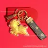 Chaveiro Ano do Zodíaco Ovelha da Sorte em ouro 999 puro, Pulseira de celular ovelha cartoon flor de dinheiro, Personalizável e disponível para atacado