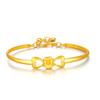 Pulsera Dorada Zhenrong con Lazo, Chapada en Oro 3D, Joyería para Mujer, Moda Coreana, Pulsera de Moneda Euro Dorada
