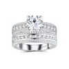 Producto Nuevo Transfronterizo, Joyería de Mano Circular Apilable para Mujer, No se Desvanece, Lujo Ligero, Sensación de Alta Gama, Anillo Versátil de Plata S925 con Moissanita