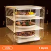 Cobertura de Vegetais Isolante Cobertura de Vegetais Armazenamento de Sobras Domésticas Mesa de Jantar Multicamadas Tampa de Plástico à Prova de Poeira Cobertura de Alimentos Artefato de Isolamento de Refeição