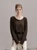 Suéter tejido de estilo simple, corte holgado, adelgazante, cuello redondo, manga larga para mujer, nueva colección 2026, suéter de estilo relajado 25698