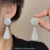 Pendientes Largos de Gota Completamente de Diamante Estilo Europeo y Americano para Mujer Moda Tendencia Dulce Fresca Chica Picante Pendientes de Gama Alta