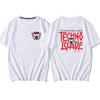 2023 Red de internet cerdo Dios estampado manga corta serie technoblade moda callejera europea y americana talla grande ancho cuello redondo