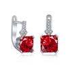 Arete cuadrado de diseño geométrico estilo coreano con circonita, moda para mujer, para ir al trabajo, lujo ligero, moda, sentido de alta gama, joyería cuadrada para la oreja
