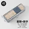 Kit básico de conta manual máquina de escrever número letra carimbo DIY diário carimbo de madeira 40 peças 8 séries