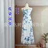 Saia Slip de Algodão Branco Tie-dye Estilo Novo Yunnan Lijiang Sanya Xinjiang Tailândia Turismo Estilo Étnico Saia de Praia