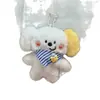 Colgante de Muñeco de Peluche Perro Peppa Pig Llavero Muñeca Corazón de Niña Llavero para Mochila de Estudiante