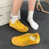 Zapatillas de Entrenamiento Alemanas Amarillas para Mujer, Nuevo Diseño 2026, Estilo de Nicho, Transpirables, de Suela Plana, Zapatillas Deportivas Casuales Retro sin Cordones