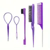 Pente de cabelo explosões TEMU pente de cauda pontiaguda para mechas pente de sobrancelha pente de agulha de aço pente de cauda longa dispositivo de cabelo terno de design de penteado