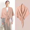Bufanda Triangular de Lana para Salidas Relajadas para Mujeres en Otoño e Invierno, Protección para el Cuello, Bufanda Cálida para el Cuello, Chal Grande de Color Sólido, Ropa de Abrigo para Habitación con Aire Acondicionado
