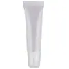 Tubo transparente para lipstick de manguera de 10 ml, tubo de empaque para brillo de labios con aplicador inclinado, tubo de pigmento acrílico