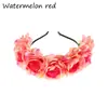 Diadema Grande de Corona de Rosas, Diadema de Flores Artificiales de Seda de Comercio Exterior, Accesorio para el Cabello de Actuación Infantil, Tocado para Sesión de Fotos de Novia