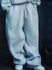 Calça Moletom Padrão de Letras Retro Americana Y2K Harajuku Casual para Casal Cardigã com Zíper Conjunto de Moletom Fashion