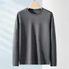 Camiseta Base Casual de Manga Larga Fina Otoñal Seleccionada para Hombre, Elástica, de Secado Rápido, Corte Holgado, Cuello Redondo, de Moda