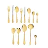 Conjunto de Talheres com 101 Peças em Caixa Litografada Avalon Dourado Aço Inoxidável - Wolff