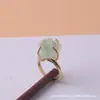 Anillo Ajustable de Piedra Preciosa Cristalina Curativa Europeo y Americano Anillo de Garra Irregular Chapado en Oro Joyería Anillo