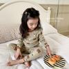 Conjunto de Pijama Infantil de Lã 270g para Outono e Inverno Íntimo para Meninos e Meninas Bebê Escovado Desenho Animado Roupa de Casa