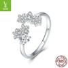 Fontes europeias e americanas diamante estrela s925 prata esterlina anel abertura temperamento simples feminino nicho anel BSR021