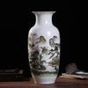 Vaso de cerâmica Jingdezhen Vaso moderno Vaso antigo Estilo chinês Decoração para sala de estar Par de enfeites de garrafa Artesanato