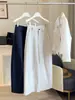 Artículos Europeos de Alta Gama 2026 Nuevo Estilo Adelgazante Versátil de Cintura Alta Casual Holgado Pierna Ancha Recto Pantalones de Traje Grises para Mujer 6751
