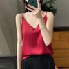 Ropa interior transfronteriza, prenda exterior transfronteriza de un solo hombro, nuevo top tipo camisola de moda con cuello en V, top de verano fino de tirantes para mujer