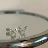 Exquisitos y Compactos Aretes de Mariposa para Mujer, Tuercas de Bola Rosca para Hueso de la Oreja para Dormir, No es Necesario Quitar la Perforación de la Oreja