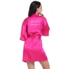 Amazon Madrinha de Honra Cor Sólida Camisola Feminina Sexy Strass Robe de Madrinha Curto Roupão