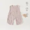 Fábrica de Origem Roupas para Recém-Nascidos Roupas com Absorção de Umidade para Ar Condicionado Macacão de Bebê Estilo Pipa Macacão de Algodão Puro Sem Mangas para Engatinhar