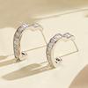 Aretes Exquisitos de Corazón de Circonita de Plata Esterlina S925 Diseño para Mujer Aretes de Alta Gama Chapados en Oro Real de 18K Transfronterizos Europeos y Americanos