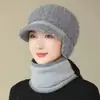 Nuevo Gorro Cálido de Invierno para Mujeres de Mediana Edad y Mayores, Protección para las Orejas de la Abuela, a Prueba de Frío, Gorro de Lana Tejido con Felpa Adicional