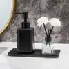 Botella de Cerámica para Gel Antibacterial, Botella Dosificadora de Jabón Líquido para Baño, Botella Vacía, Dispensador de Loción de Alta Estética, Negro Mate y Blanco