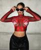 Moda Europeia e Americana 2025 Feminino Transfronteiriço Sexy Picante Aranha Slim Camiseta Curta Justa Top Sexy