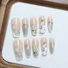 [Colección de Navidad] Nuevas Uñas Portátiles Hechas a Mano para Fiestas y Año Nuevo Uñas Postizas al por Mayor Modelos de Otoño e Invierno para Blanquear