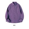 Bolsa para abrigo individual de algodón lavado manga larga color liso versión ligera camisa para mujer holgada profesional casual top en stock al por mayor