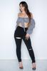 Suministro de Comercio Electrónico Transfronterizo de Verano 2026: Jeans Skinny Negros de Cintura Alta Levanta Glúteos para Mujer, En Stock Venta al por Mayor de Fábrica