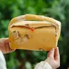 Fábrica Folhas de Outono Amarelo Logo em Breve Ter Dinheiro Brocado Viagem Conjunto de Chá Bolsa de Armazenamento Passeio Carregando Bolsa para Cerimônia do Chá Bolsa de Mão de Alta Qualidade