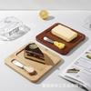 Restaurante Madera de Bambú Caja para Postre de Mantequilla Merienda para Té de la Tarde Tabla para Pan Madera Maciza Queso Queso Tabla de Cortar Caja para Mantequilla con Tapa