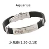 Pulsera de acero inoxidable para hombres y niñas, estilo japonés y coreano, para estudiantes, de moda, simple, con doce constelaciones, creativa, de silicona y acero de titanio.