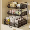 Estante de almacenamiento de escritorio para uso doméstico, estante de bocadillos de múltiples niveles para sala de estar, portavasos de encimera, organizador de almacenamiento para mesa de cocina, gabinete aparador