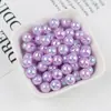 Contas Redondas Perfuradas Cor Sólida Banhadas AB, Contas Iridescentes com Furo Reto para Colares, Pulseiras, Correntes de Celular DIY e Materiais para Miçangas